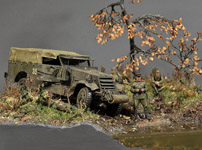 Red Army Scout car Soviet officer diorama