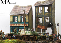 Refugees WW2 war diorama